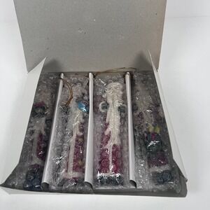Set of 4 Slim Santa Claus Christmas Ornaments VTG Hanging Decor Resin St. Nick‎